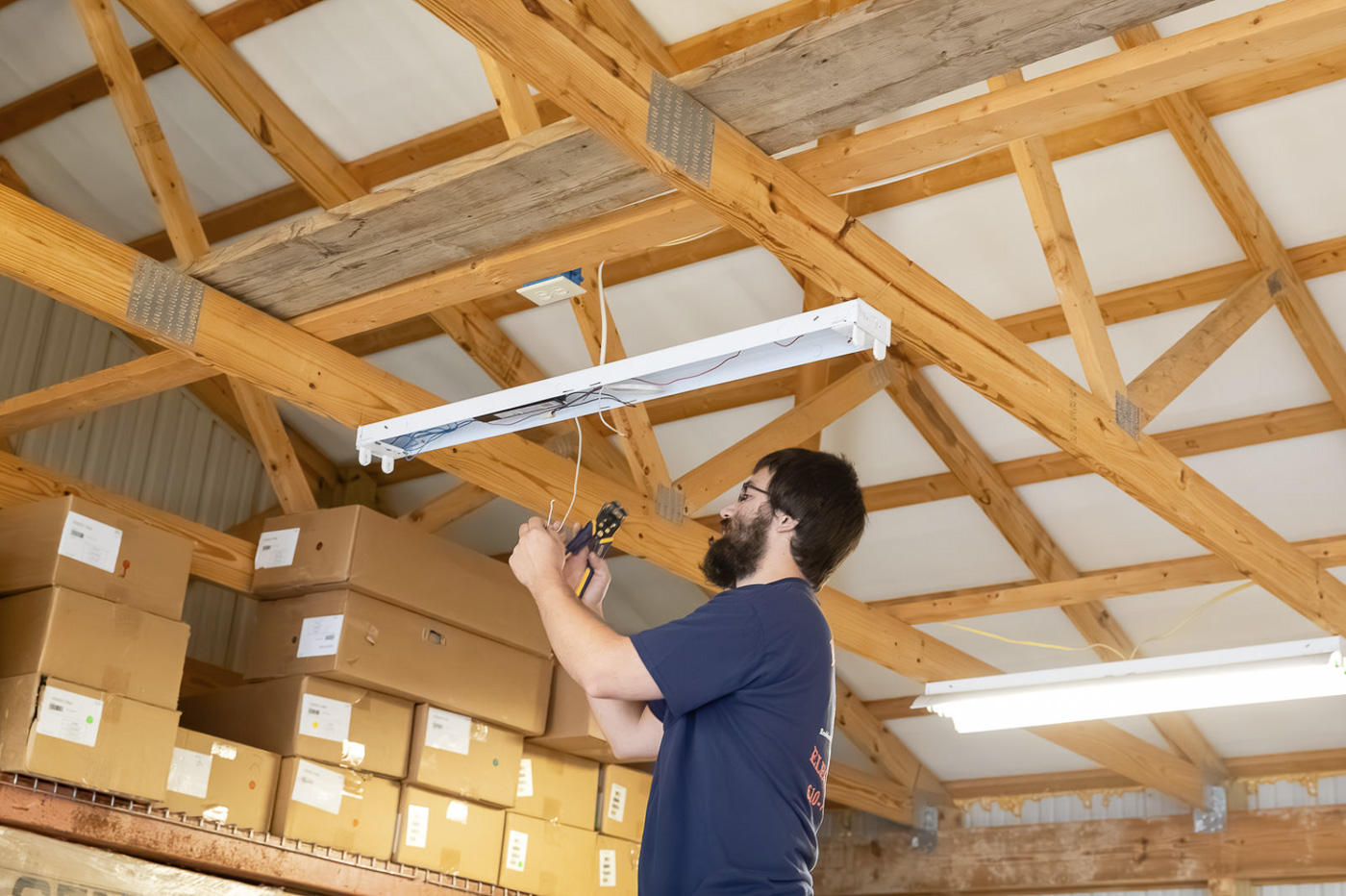 Keeler Electric installing new construction lighting