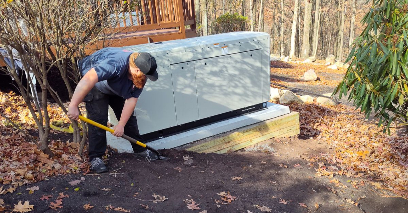 Keeler Electric, Inc. installing a backup generator by Generac