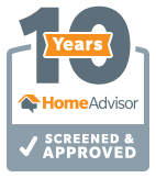 Screened and Approved by Homeadvisor for 10 years